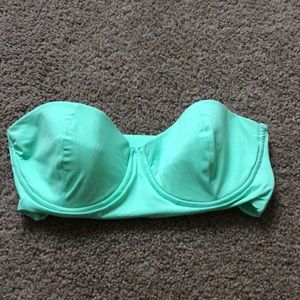 A bright blue swim top